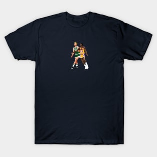 Larry Bird & Magic Johnson Pixel T-Shirt